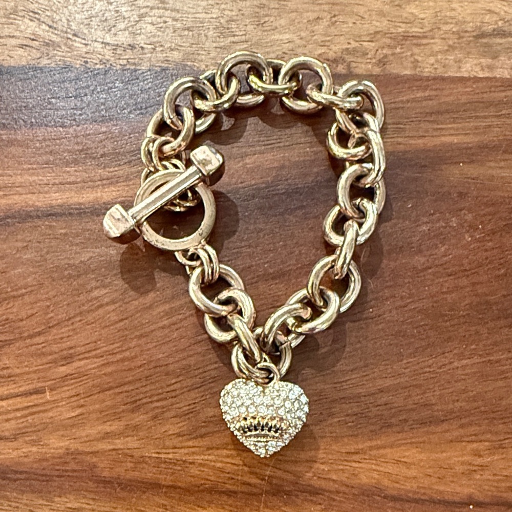 Juicy Couture crystal Heart Charm Bracelet